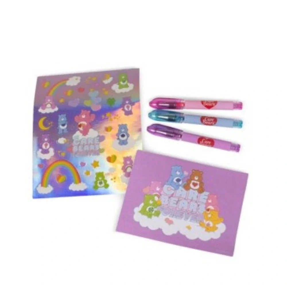 Care Bears Stationery Activity Set Jewelry Kit Coloring Book Pouch 4pc Bundle